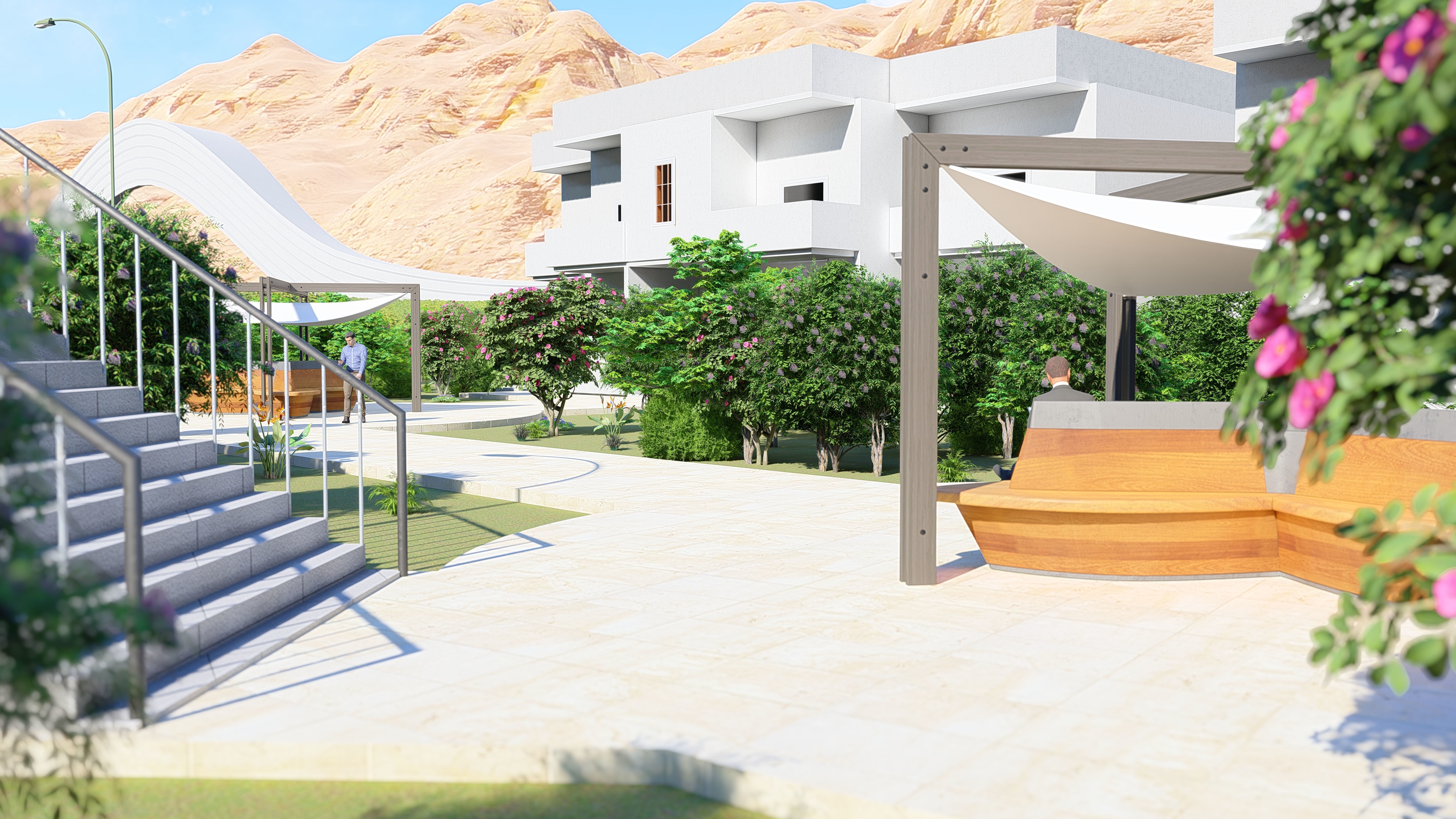 Tourist resort  Low-poly 3D model_11