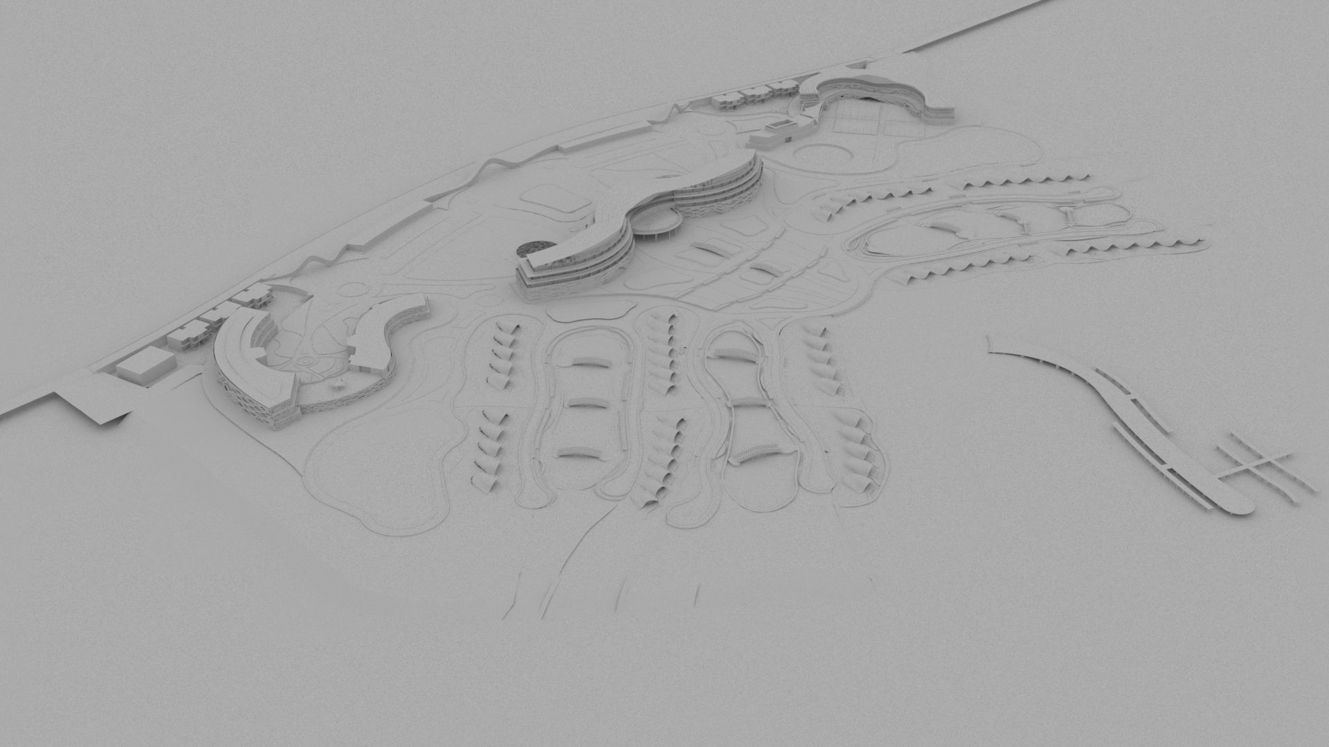 Tourist resort  Low-poly 3D model_12