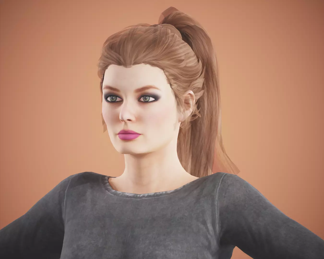 game rigged girl Free low-poly 3D model