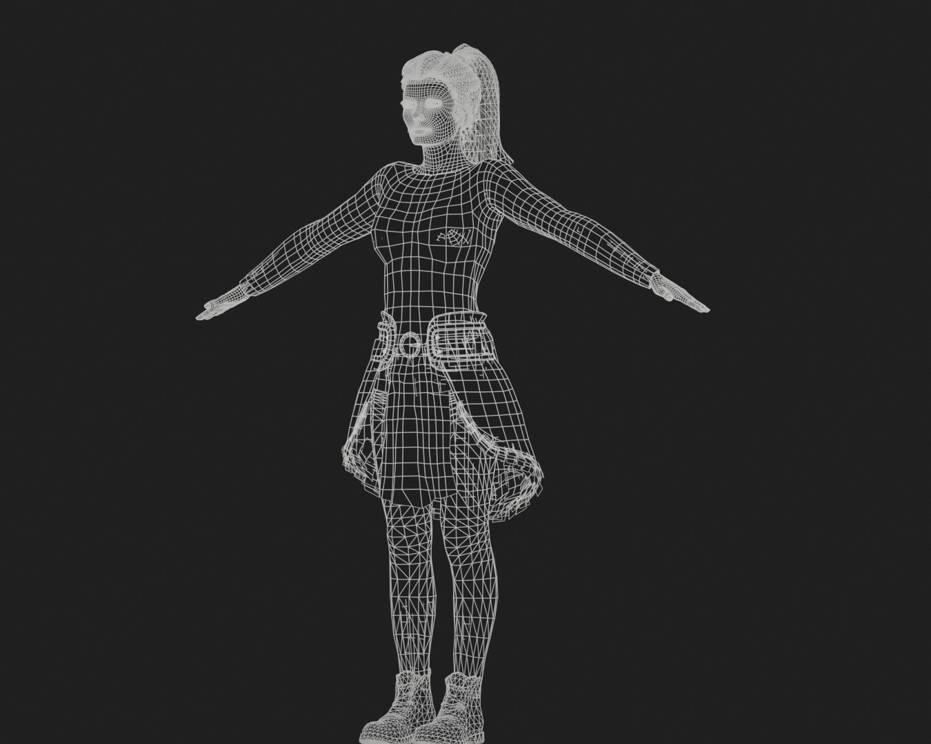 game rigged girl free VR / AR / low-poly 3D model rigged | CGTrader