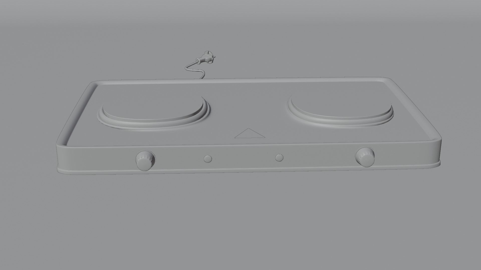 Stove electric with two burners Low-poly 3D model_5