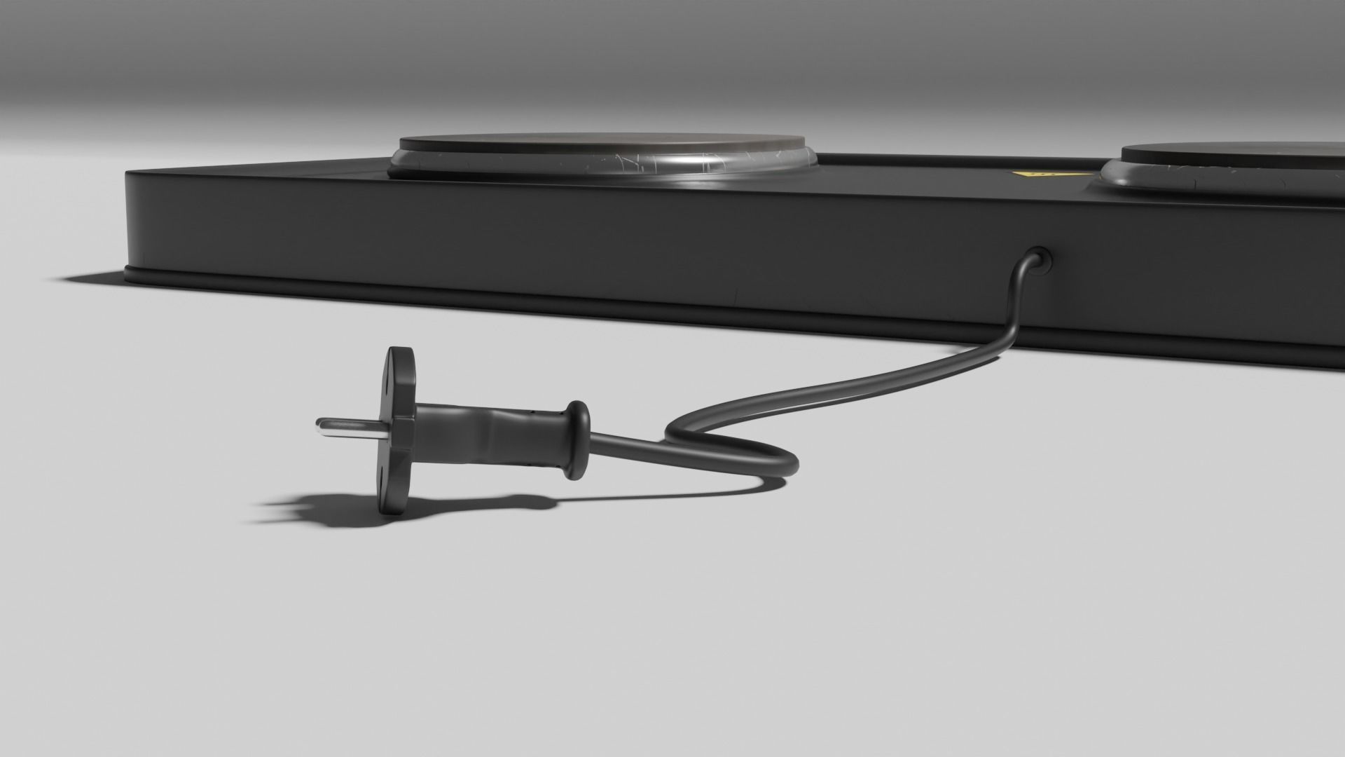 Stove electric with two burners Low-poly 3D model_4