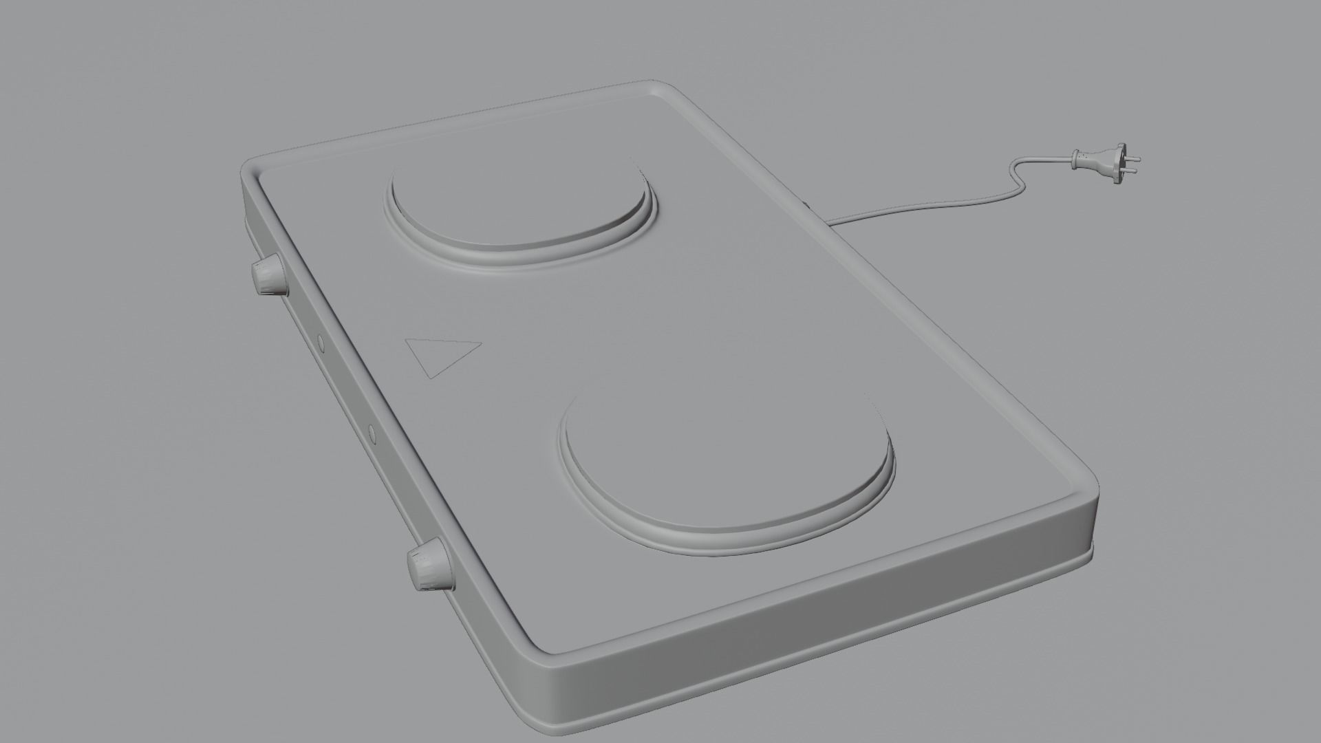 Stove electric with two burners Low-poly 3D model_6