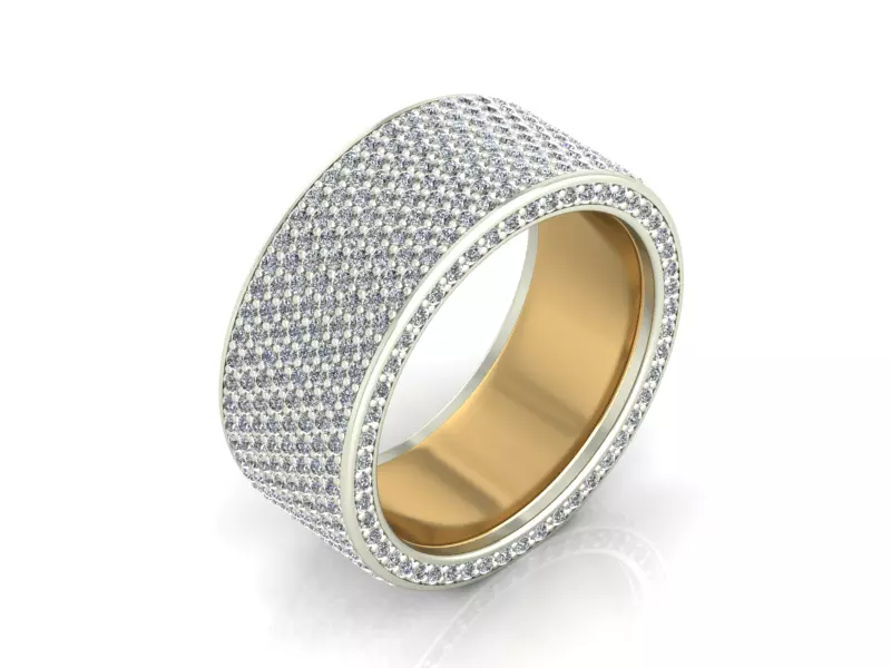 Wedding Ring with gemstones  3D print model_0