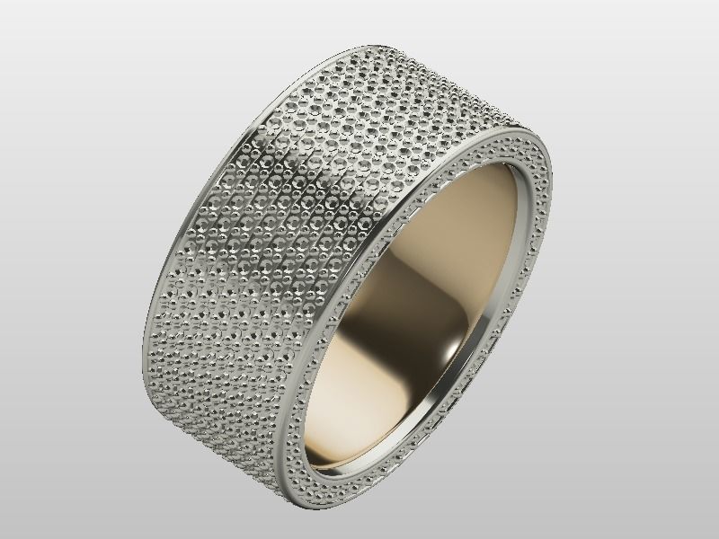 Wedding Ring with gemstones  3D print model_4