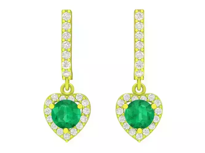 A4650 Halo Heart Drop Earring 3D Print