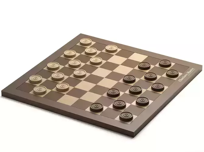 Checkers Set chess board with pieces