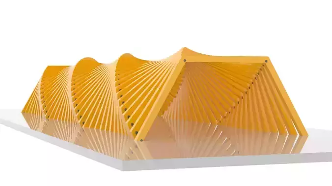 Twisted Tunnel Parametric Shading 3D model