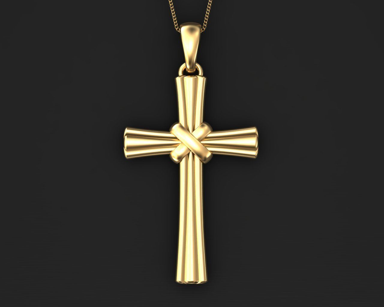 cross pendant 3D print model_1