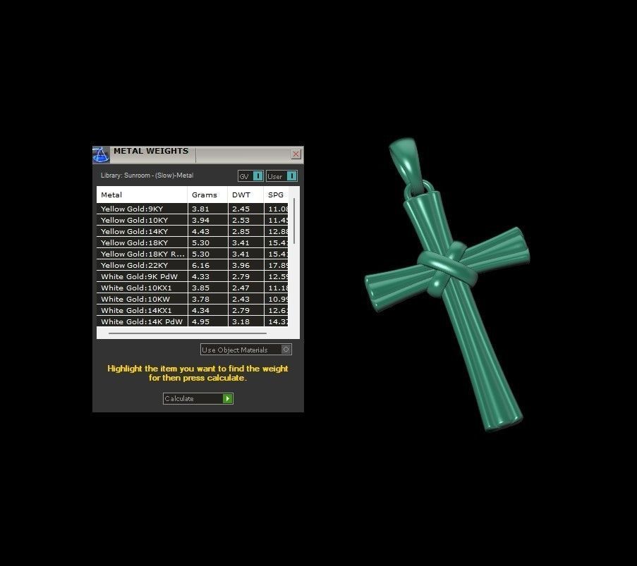 cross pendant 3D print model_9