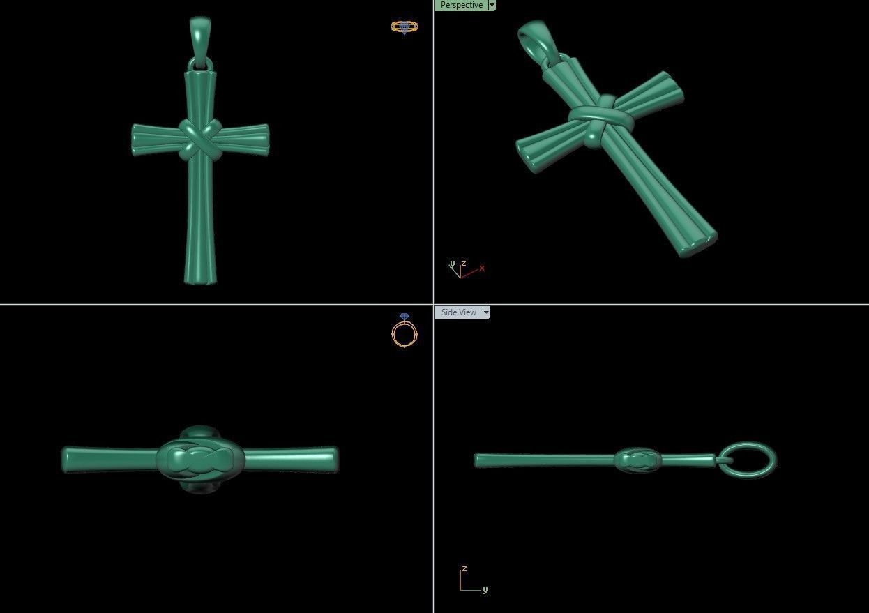 cross pendant 3D print model_8