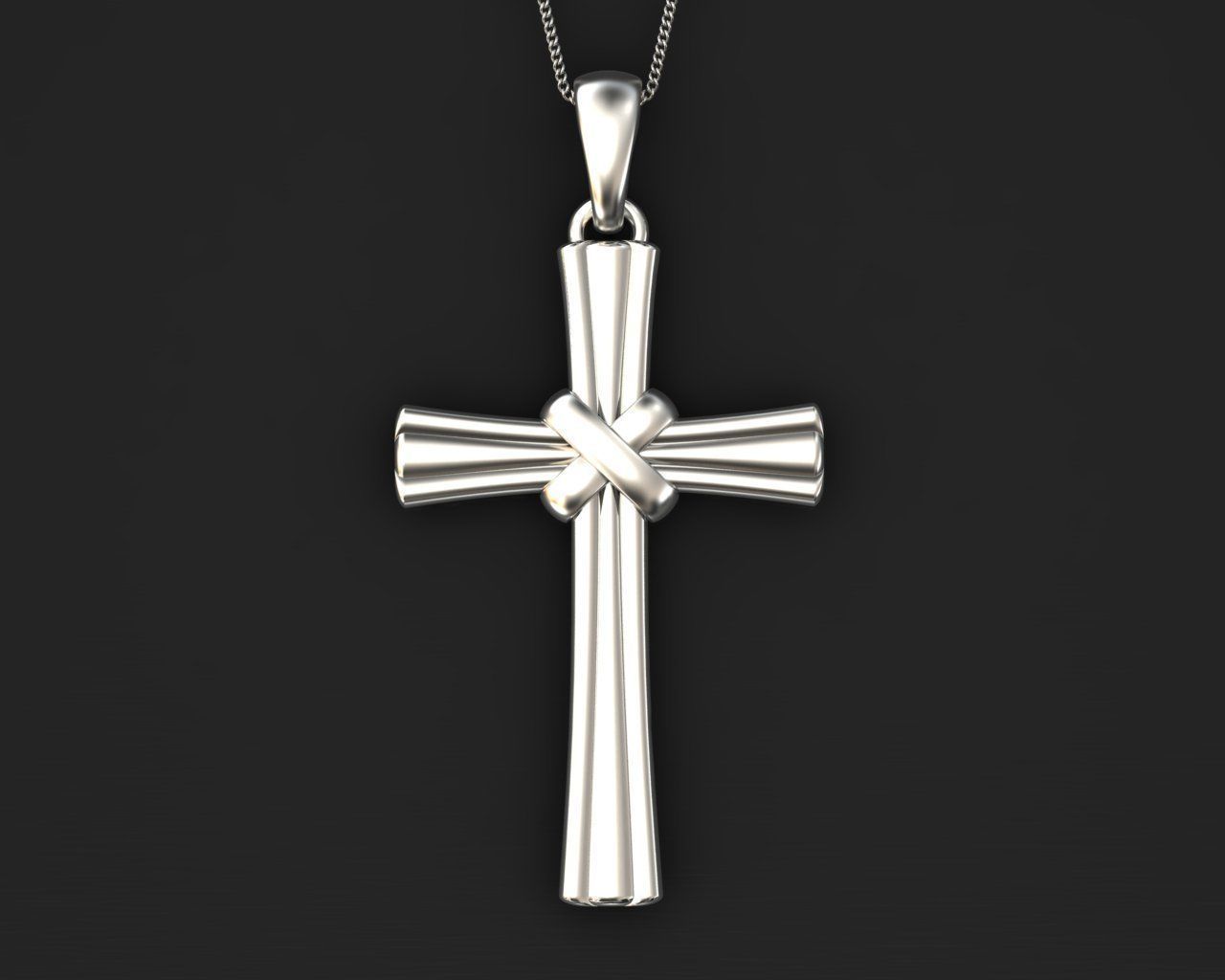 cross pendant 3D print model_3
