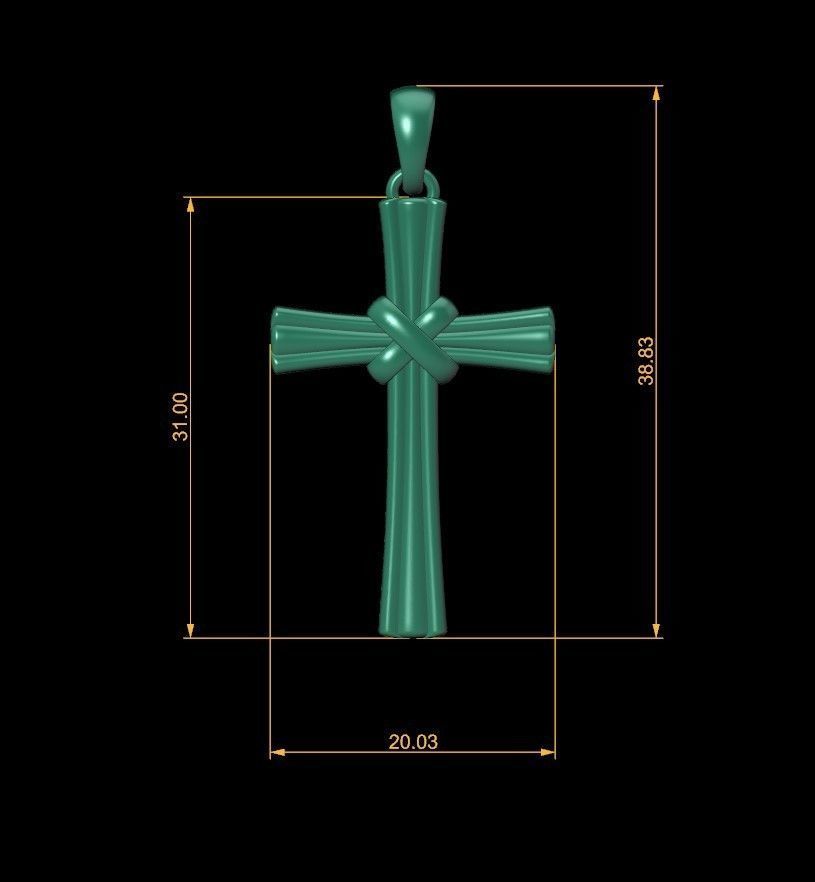 cross pendant 3D print model_10
