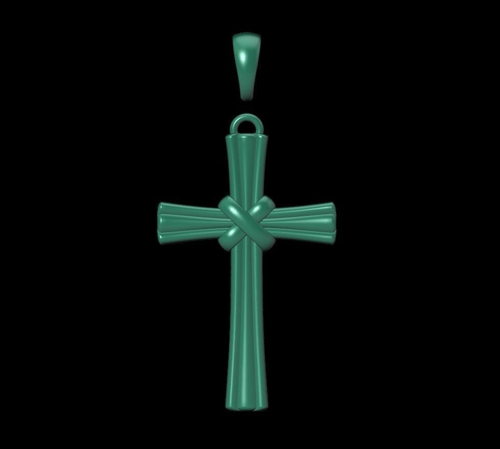 cross pendant 3D print model_25