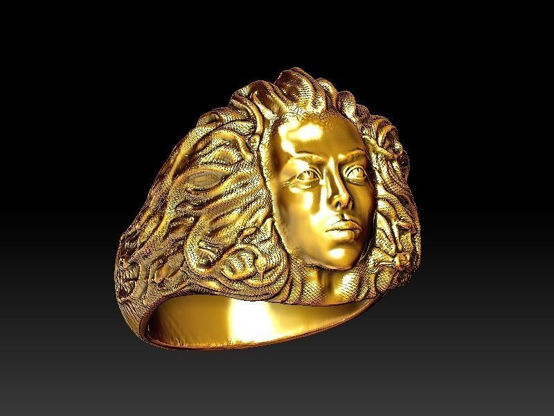 Medusa Gorgone Ring 3D print model_2