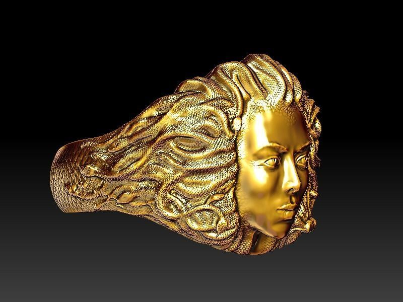 Medusa Gorgone Ring 3D print model_1