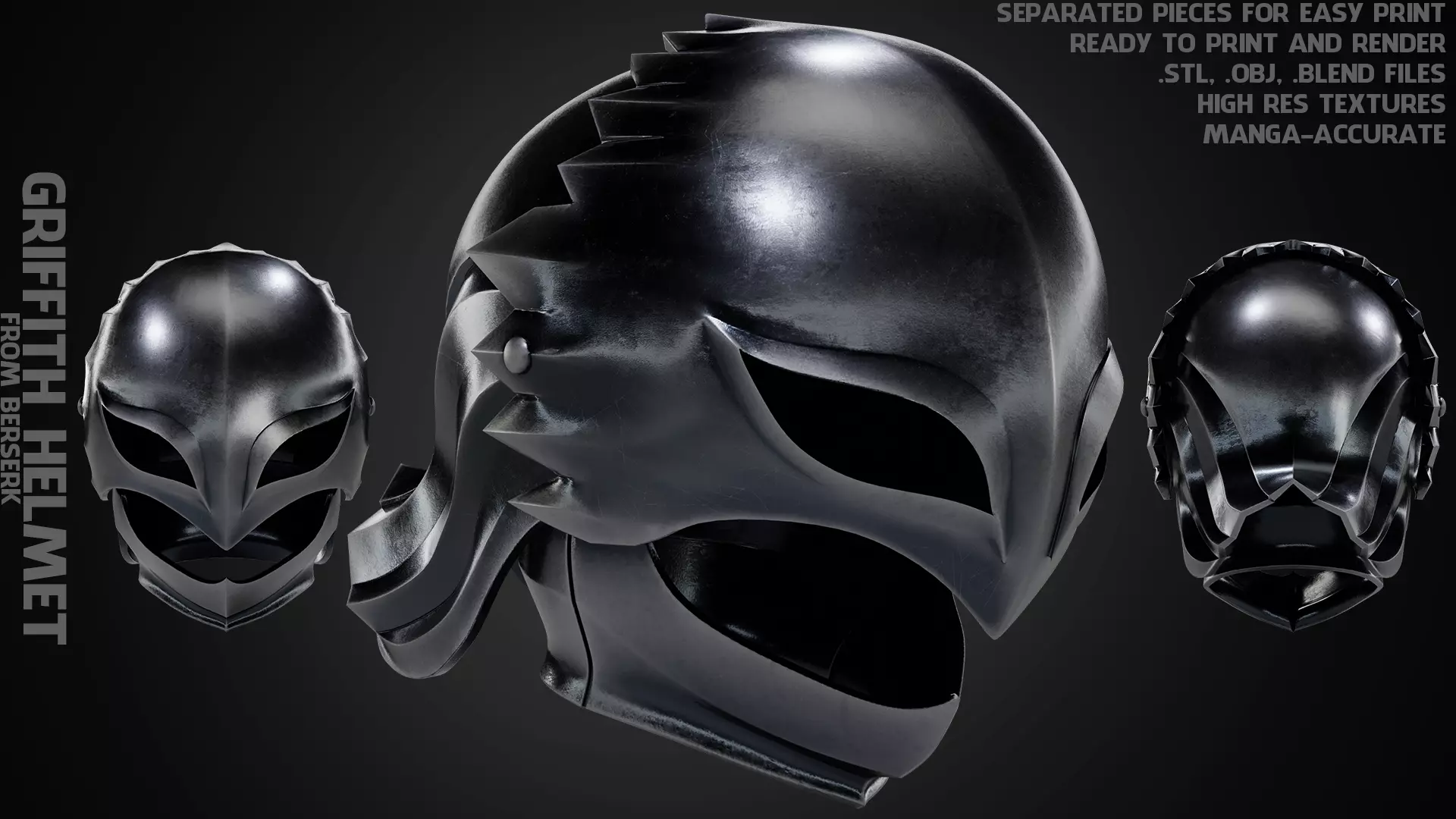 Berserk Griffith Helmet for Cosplay 3D print model_0