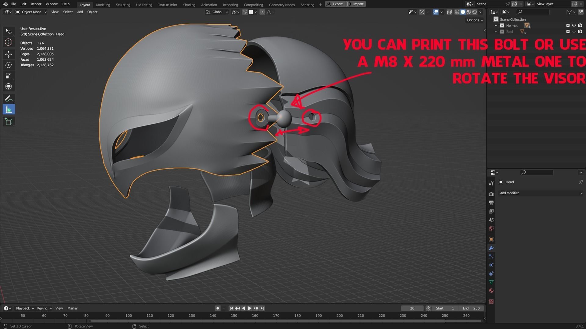 Berserk Griffith Helmet for Cosplay 3D print model_10