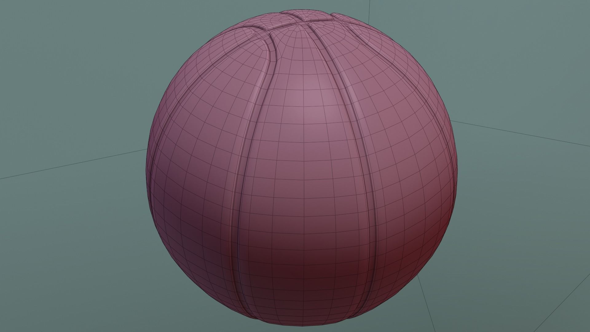 basketball ball Low-poly 3D model_5