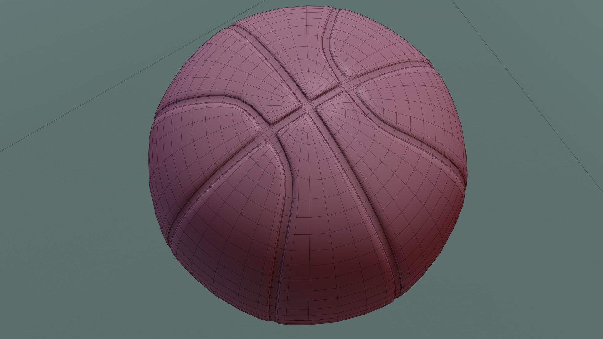 basketball ball Low-poly 3D model_7