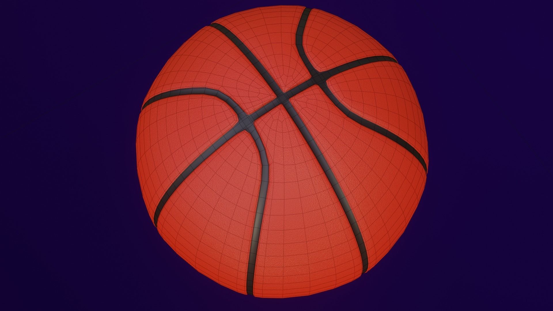basketball ball Low-poly 3D model_8