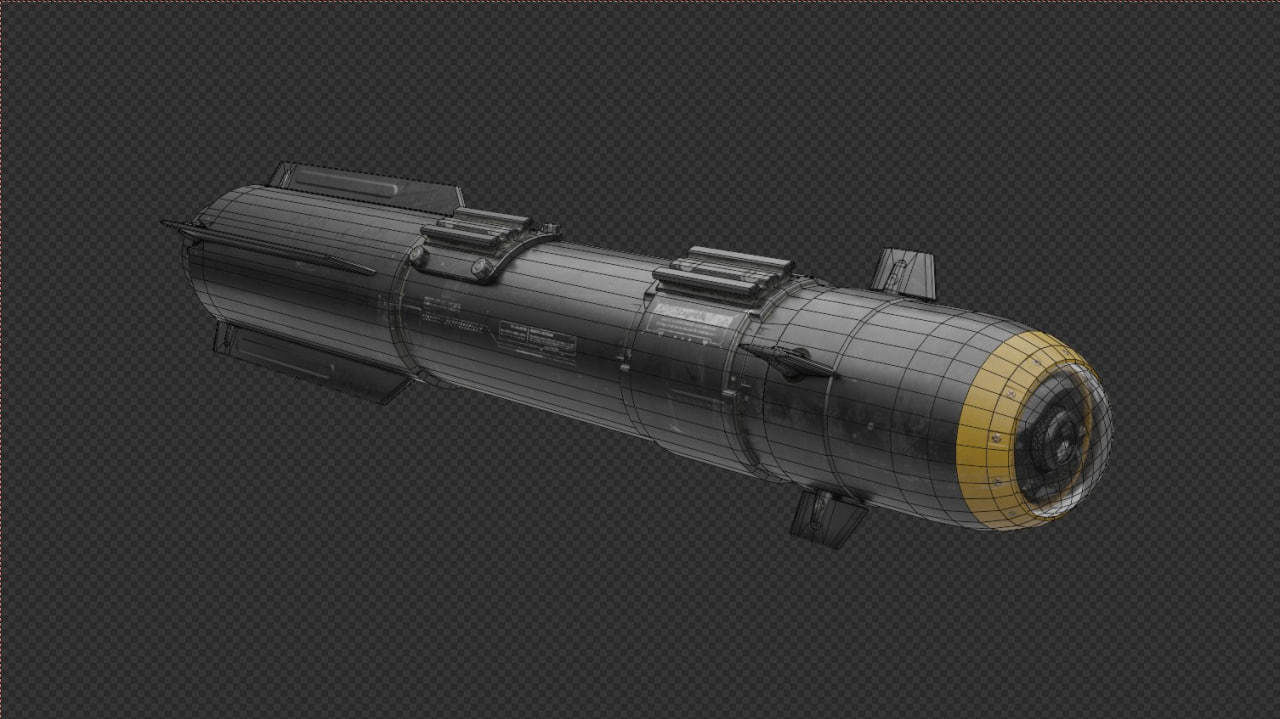 rocket nuclear missile Free low-poly 3D model_13