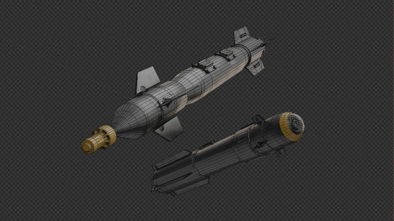 rocket nuclear missile Free low-poly 3D model_12