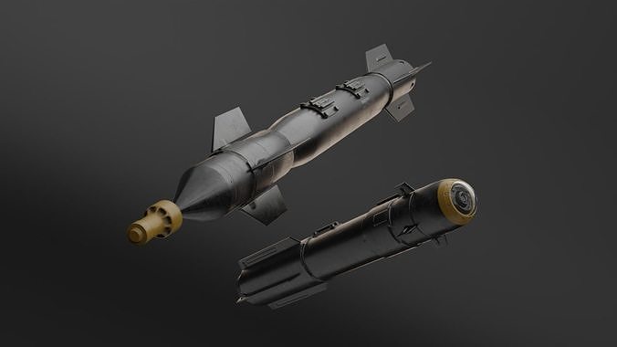 rocket nuclear missile Free low-poly 3D model