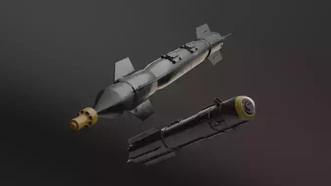 rocket nuclear missile Free low-poly 3D model