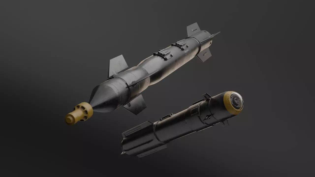 rocket nuclear missile Free low-poly 3D model_0