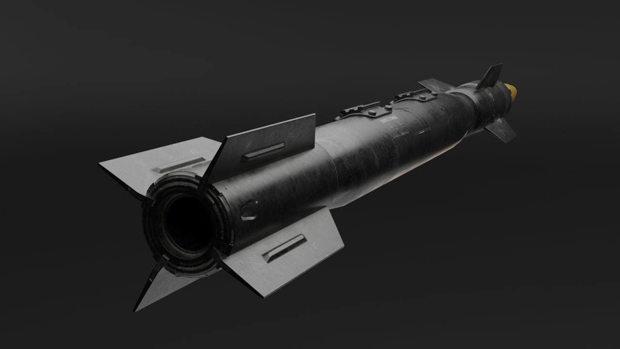rocket nuclear missile Free low-poly 3D model_11