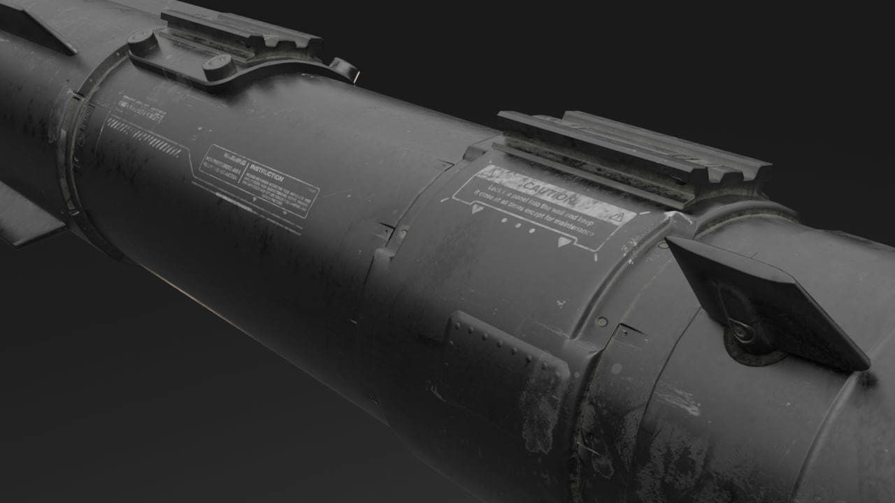 rocket nuclear missile Free low-poly 3D model_6