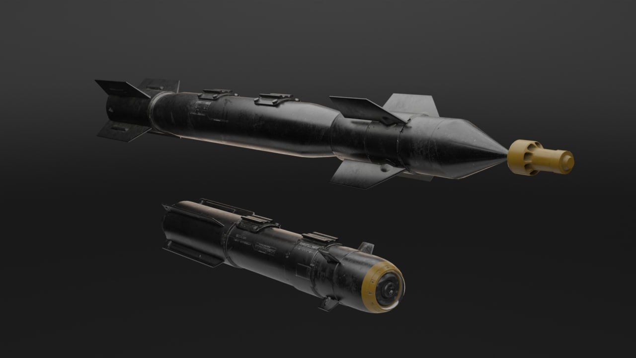 rocket nuclear missile Free low-poly 3D model_1