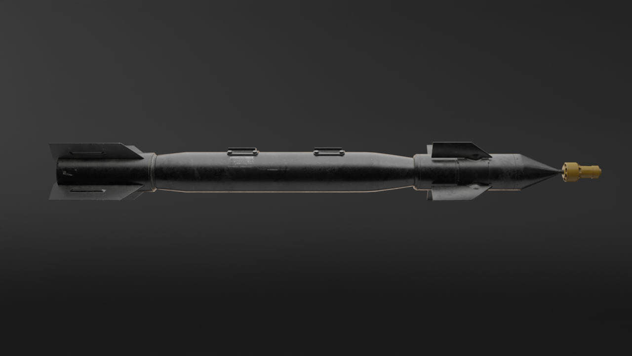 rocket nuclear missile Free low-poly 3D model_9