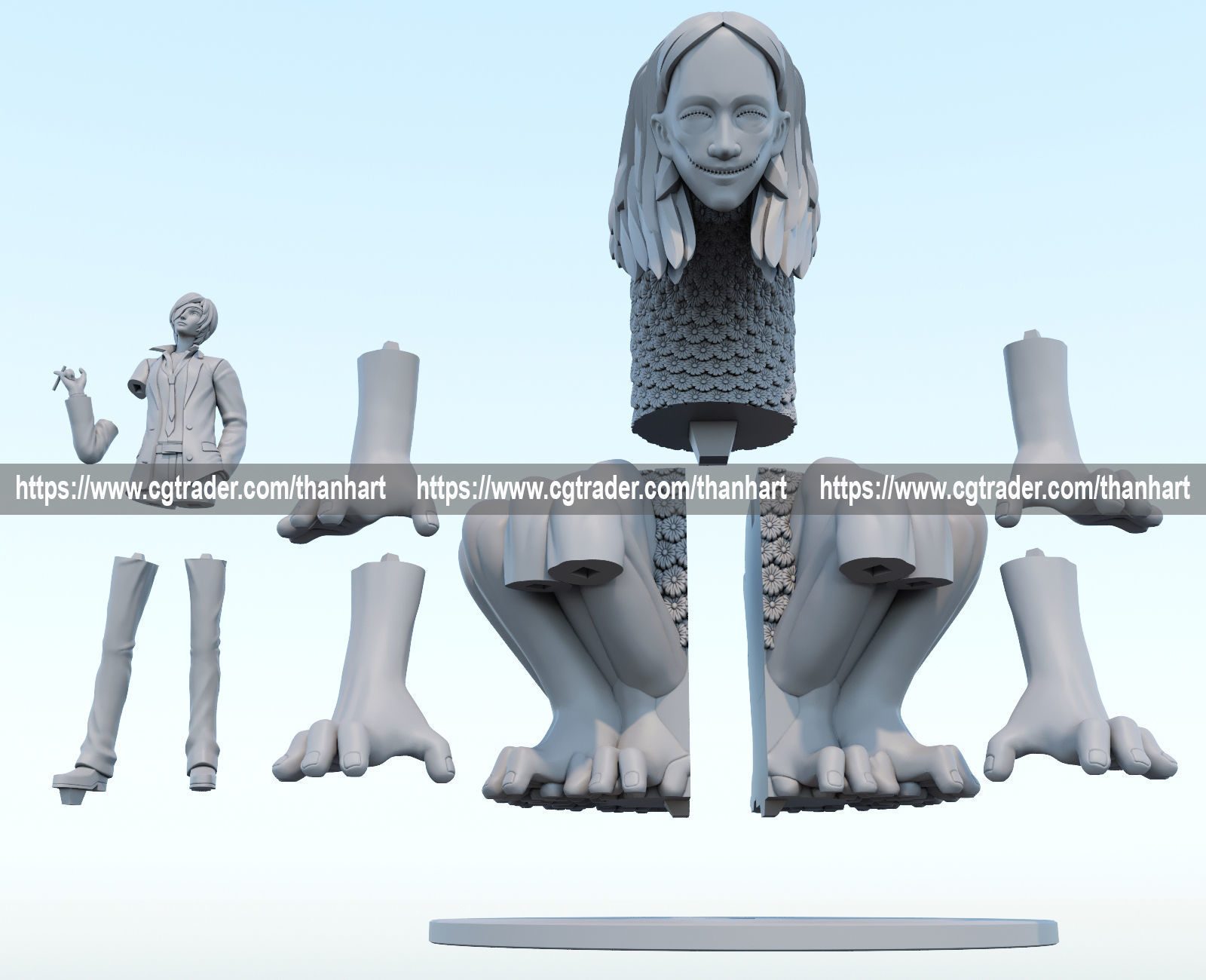 himeno and ghost devil 3d print model from chainsawman 3D print model_4