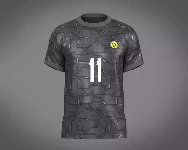 Soccer Football Black with Gray Jersey Player-11