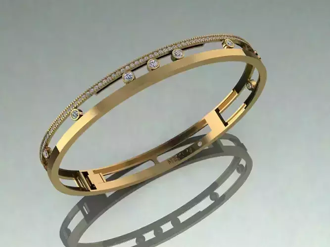 bracelet mesika sliding stone bracelet 3D print model