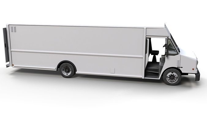 Freightliner P1200 step van Low-poly 3D model 4