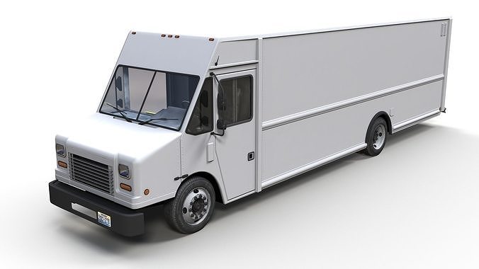 Freightliner P1200 step van Low-poly 3D model 5
