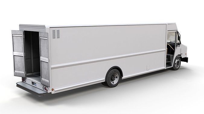 Freightliner P1200 step van Low-poly 3D model 3