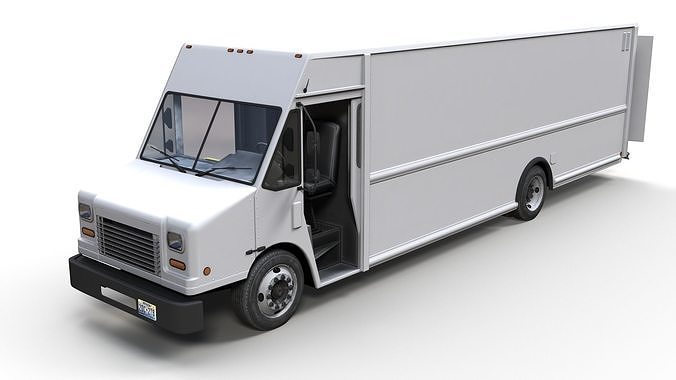 Freightliner P1200 step van Low-poly 3D model 2