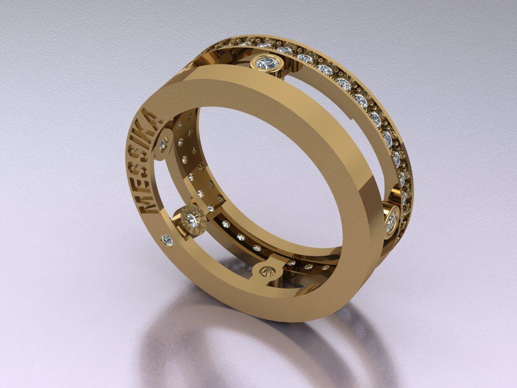 ring sliding stone mesika 3D print model_1