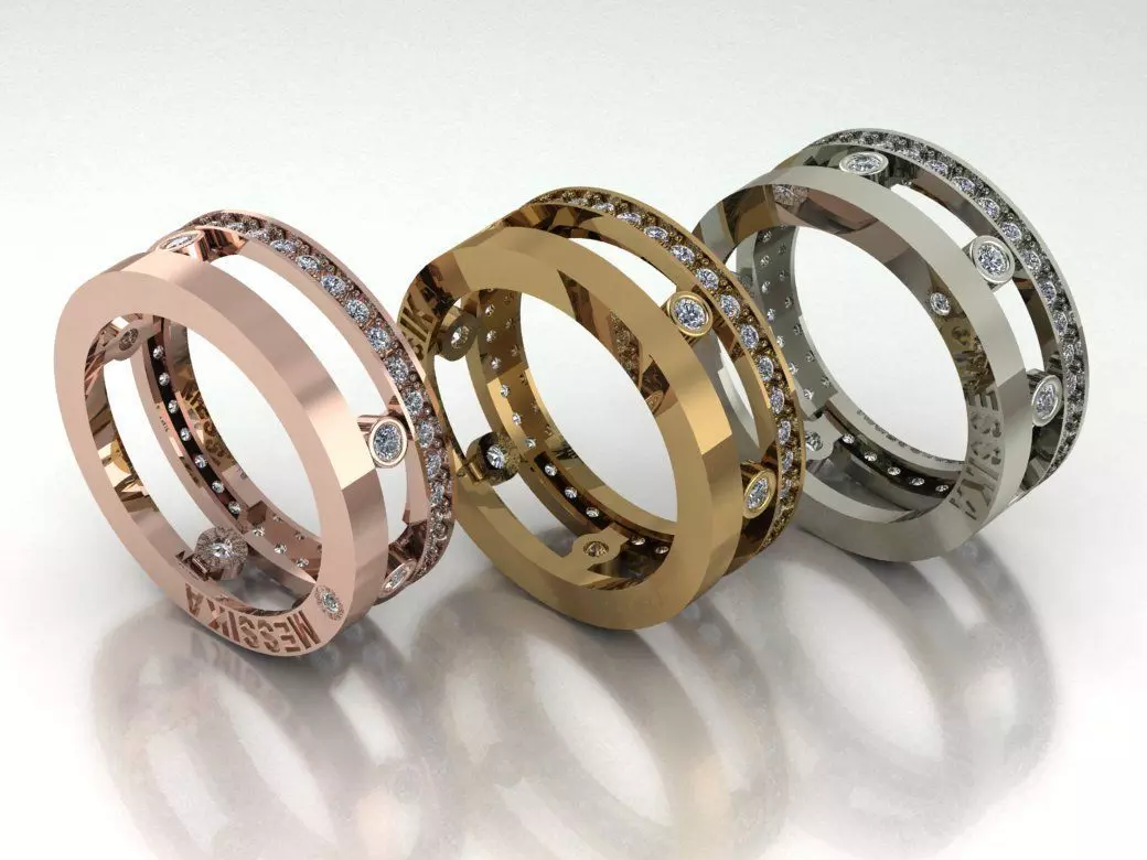 ring sliding stone mesika 3D print model_0