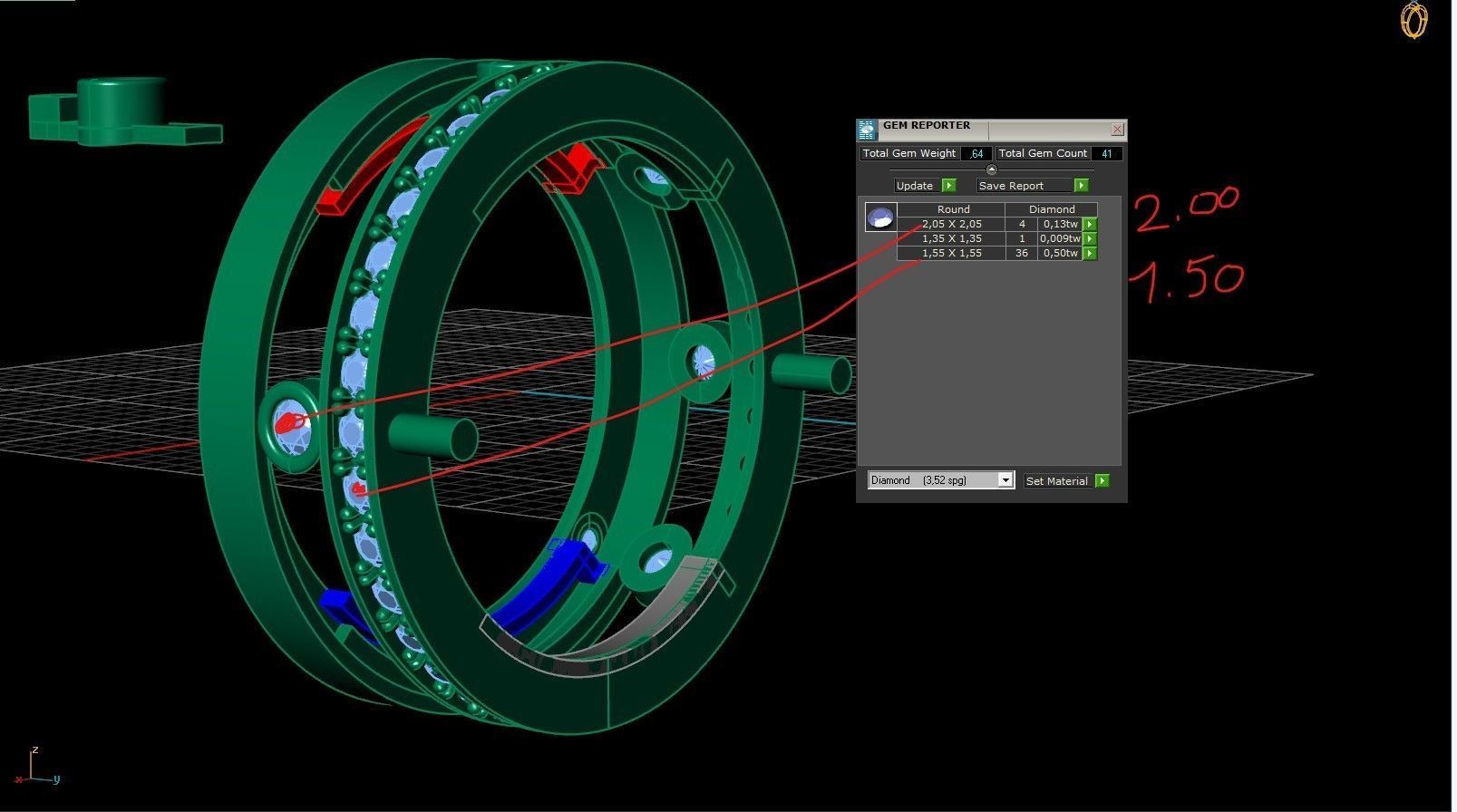 ring sliding stone mesika 3D print model_5