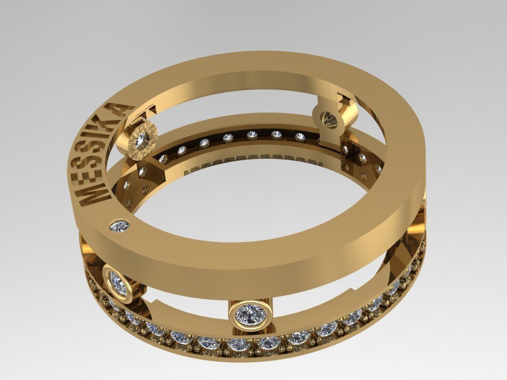 ring sliding stone mesika 3D print model_3