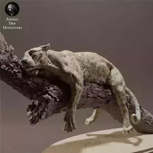 Leopard on a Tree 3D print model