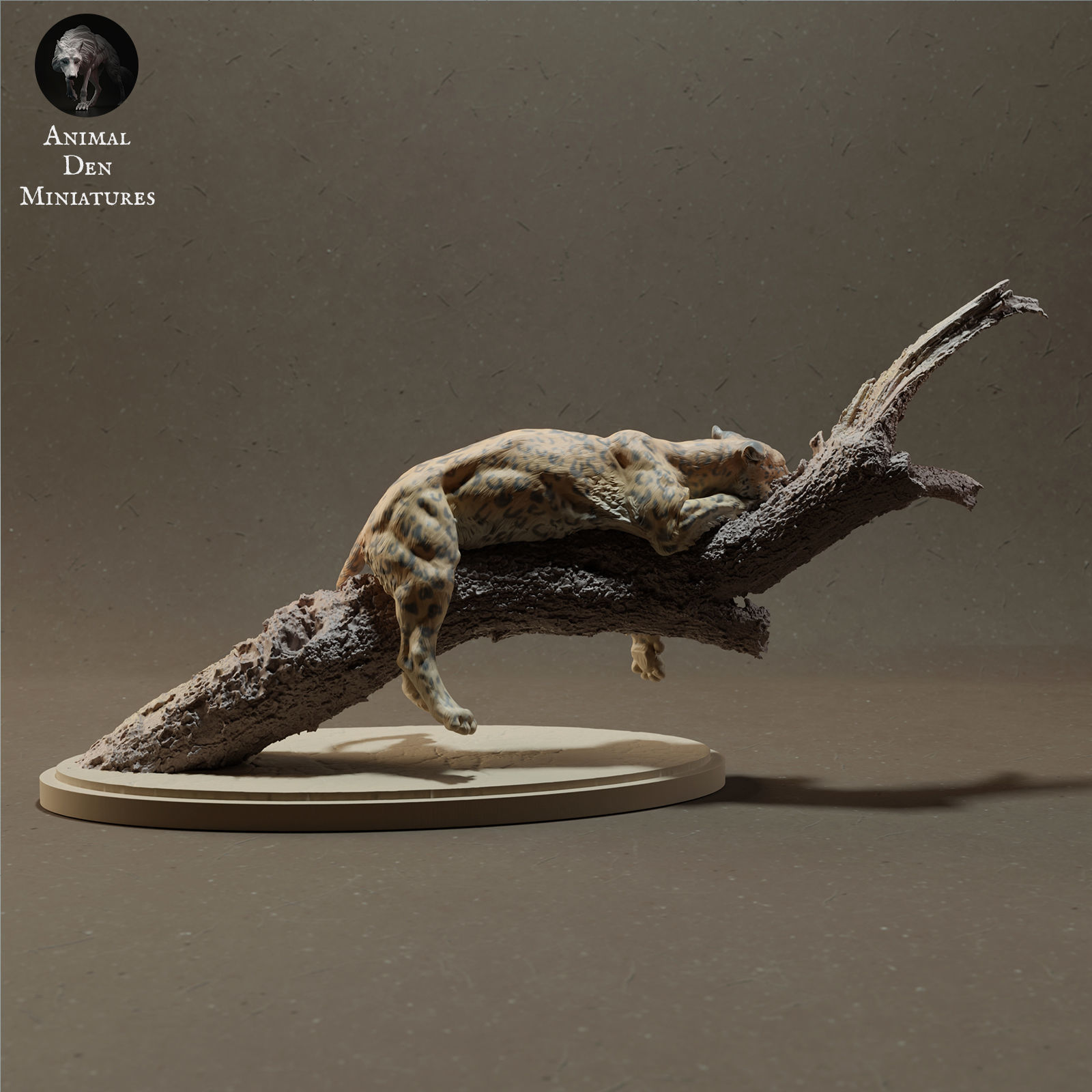 Leopard on a Tree 3D print model_3