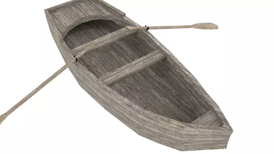 Rowboat wooden boat Free 3D model