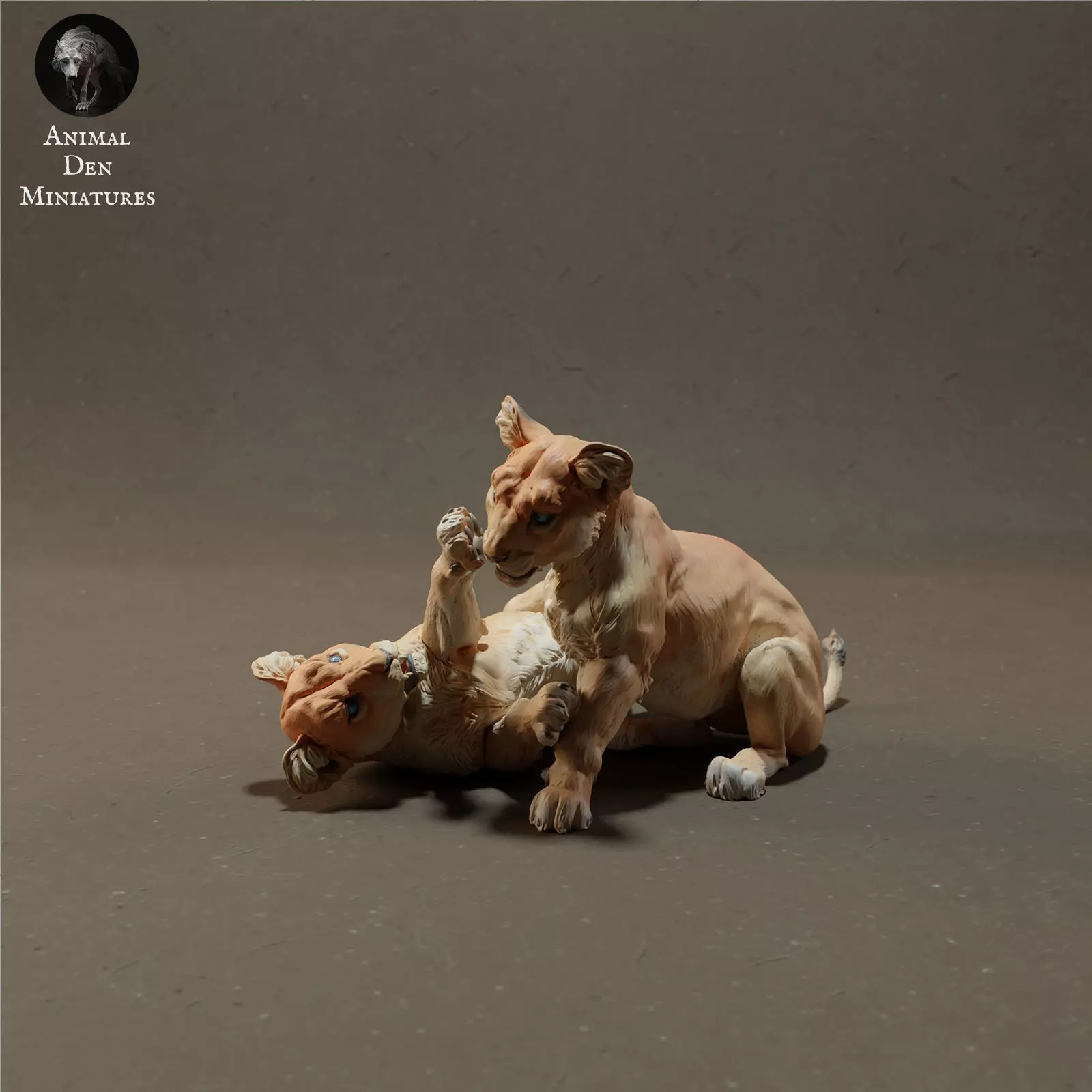 Lion Cubs Playing Free 3D print model