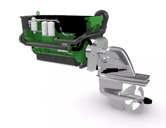 Engine Volvo-Penta 340 HP 3D print model_0